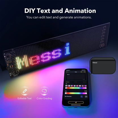 Customizable LED Matrix Display Light - Scrolling Car Logo, Text, Animation & Warning Sign for Vehicle Decoration and Advertising