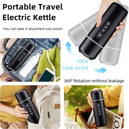 12V/24V Portable Car Electric Kettle 500ml – Smart Touch Screen Travel Heating Cup with Adjustable Temperature Thermal Mug