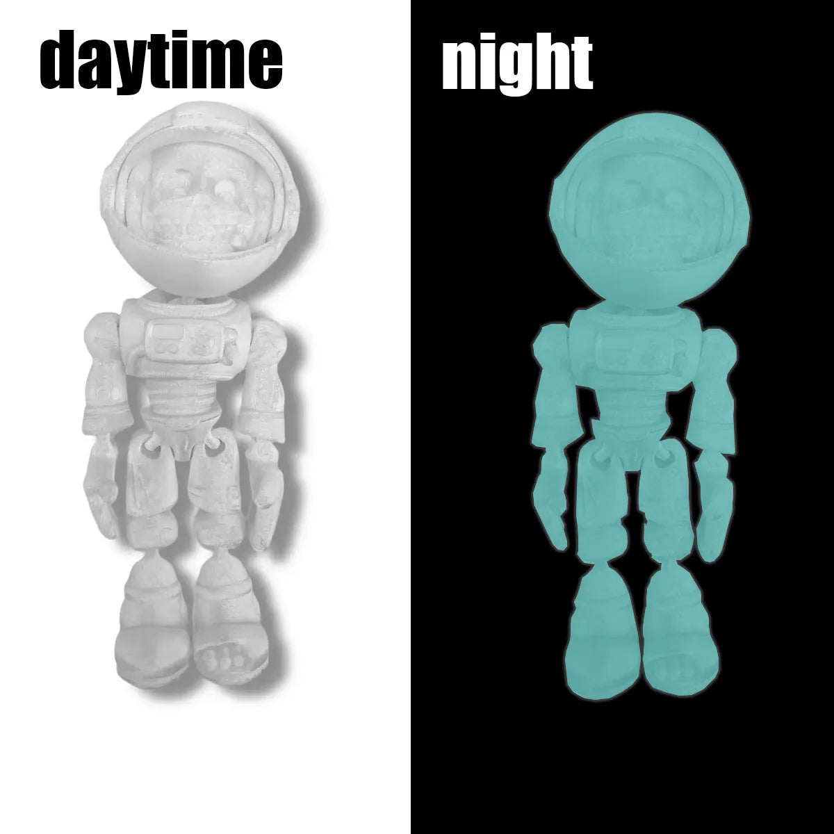 Articulated Skeleton Astronaut Figurine — 3D Printed Movable Space-Themed Collectible with Sliding Helmet for Home Display