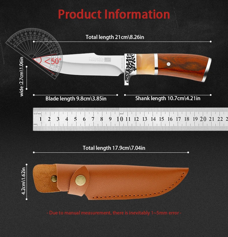 Wild Survival Self-Defense Mini Knife – Portable Stainless Steel Pocket Knife for Outdoor Camping, Fruit & Meat Cutting