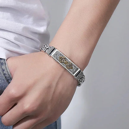 Retro Silver Chain Bracelet - Fashionable Men's Jewelry with Creative Personality Style
