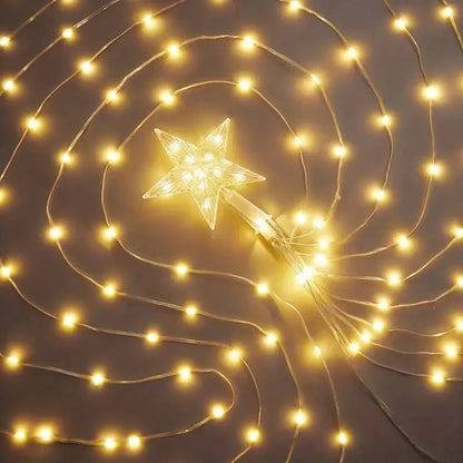 LED Star Waterfall Lights – Christmas String Lights for Tree Ornaments | Home Decor for Christmas 2024 and New Year 2025