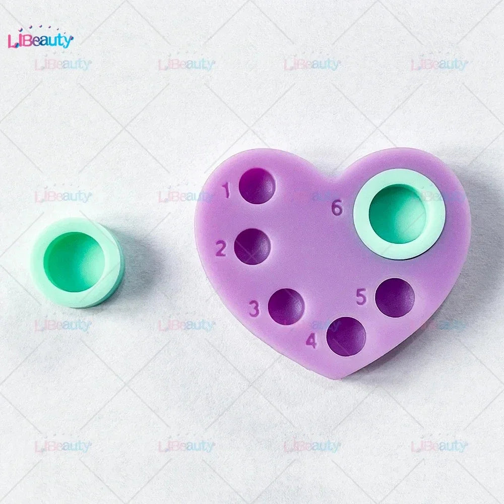 Libeauty Mini Silicone Palette – 6-Function Tray for Lash Lift, Tint, Brow Lamination & Eyelash Perm Makeup Tools