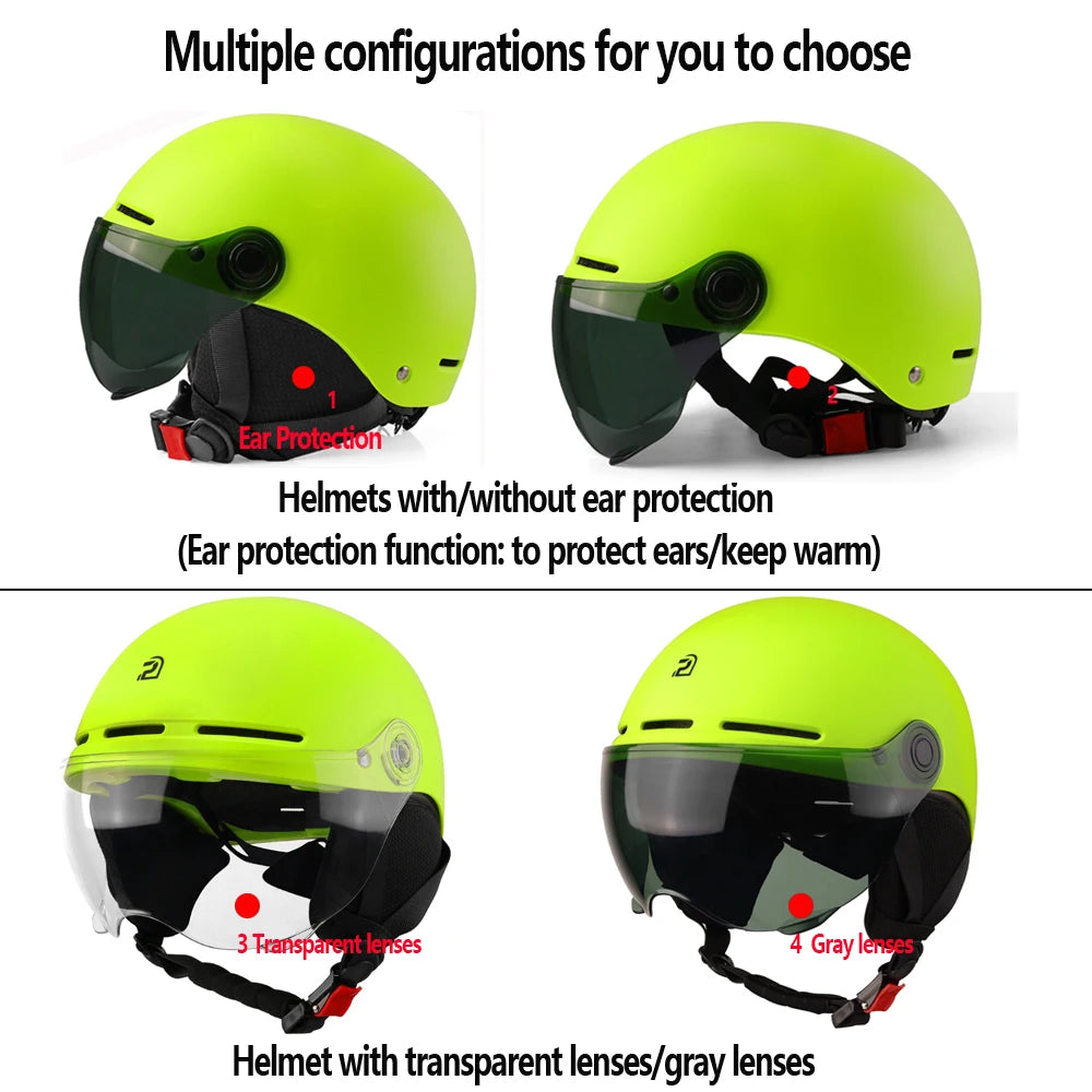 PEMILA Full Edge Wrap Cycling Helmet – MTB & Road Bike Helmet with Goggles, Ear Protection, for E-Bike & Bicycle