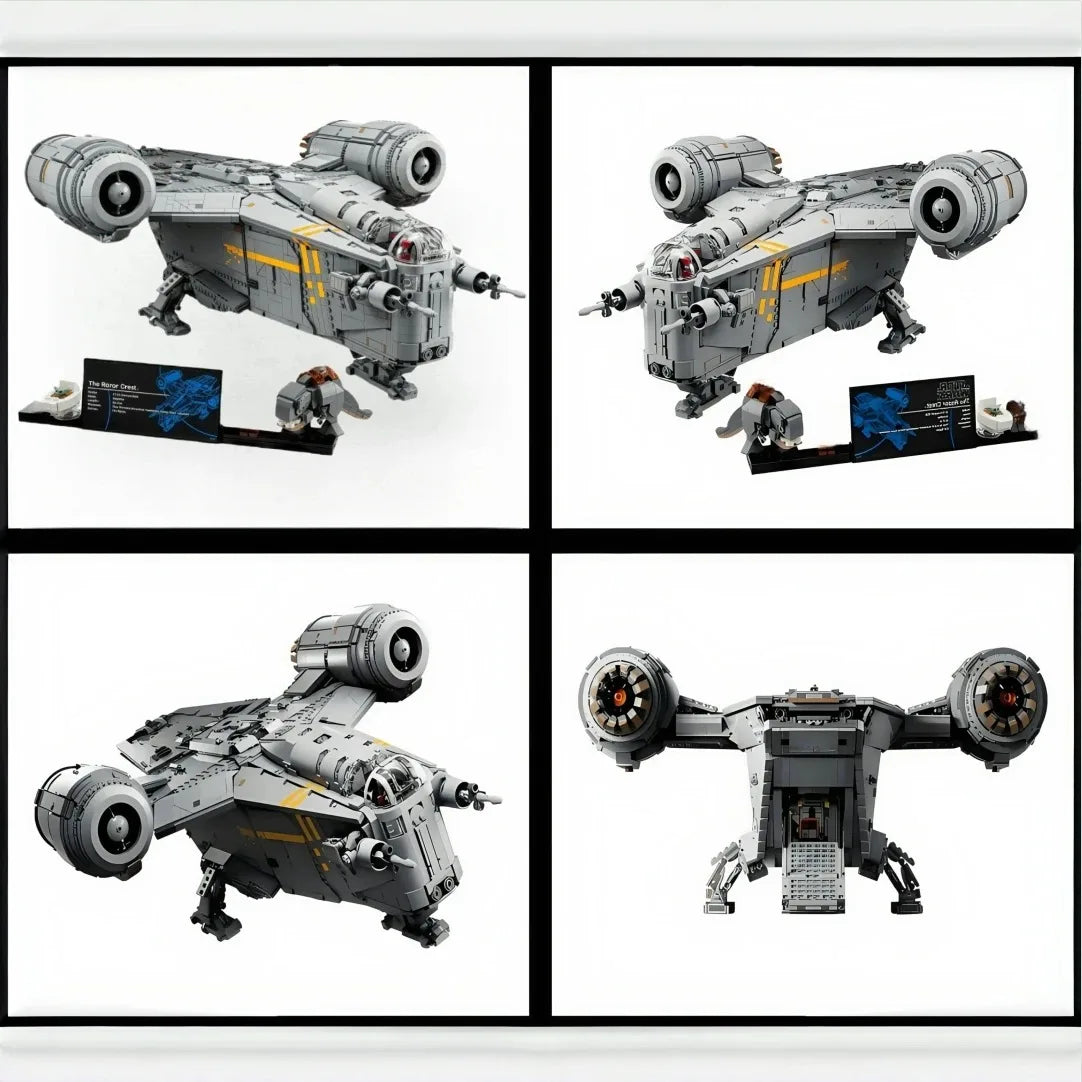 6187pcs Mandalorian Razor Crest Spaceship Model — Star Wars Building Blocks | Home Decor & Birthday Christmas Gift