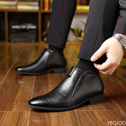 Men’s Minimalist Dress Shoes - Elegant Retro Pointed Toe Formal Business Shoes for Spring
