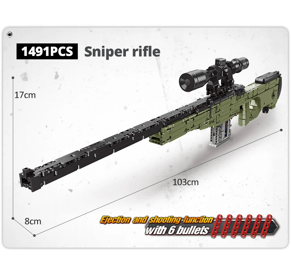 ZKZC WW2 Military Weapon Building Block Set – Shotgun, Sniper & Assault Rifle Toy for Kids Gifts