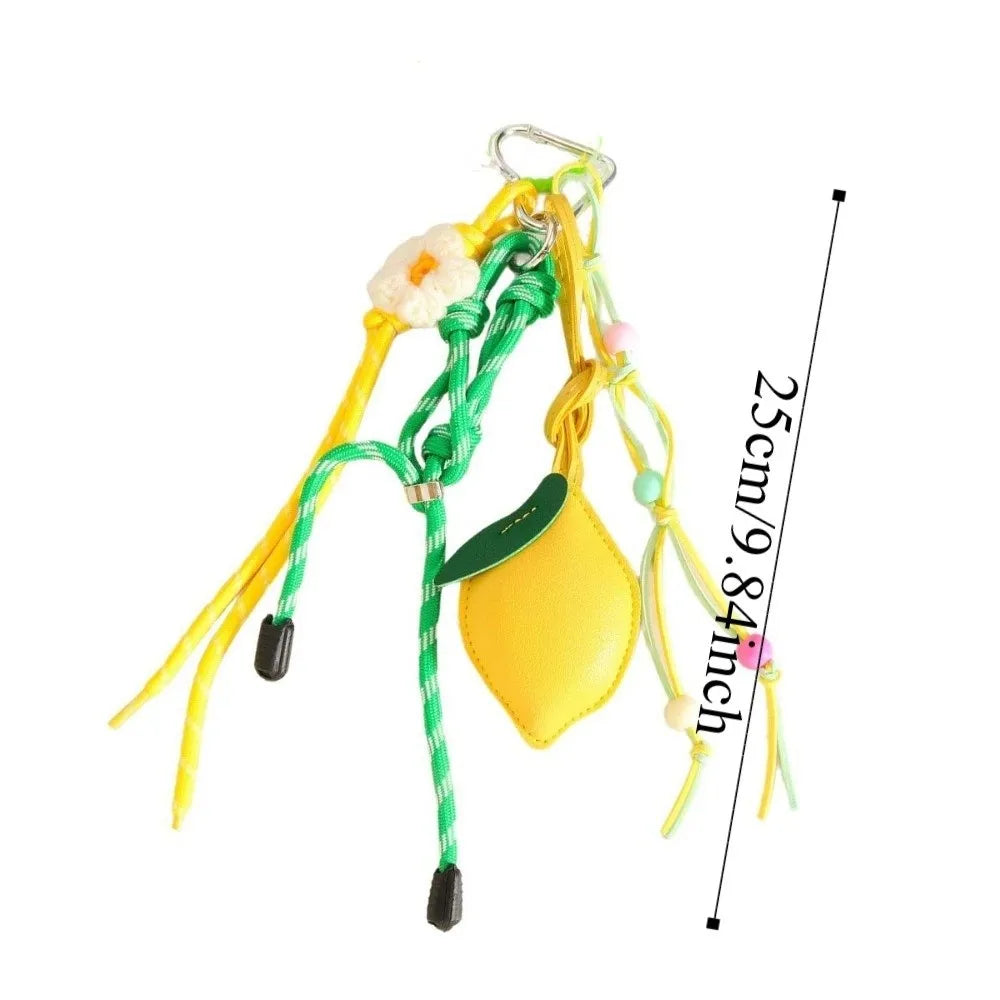 Funny Elegant Starfish Tassel Keychain – Alloy Leopard Print Leather Tulip Cartoon Frog Beaded Bag Pendant Charm for Party & Gifts