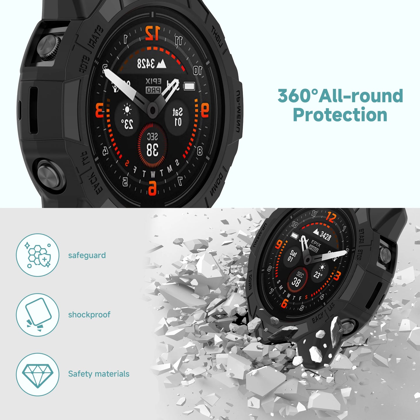 TPU Soft Silicone Case for Garmin Epix Pro Gen 2 & Fenix 7 Series – Protective Watch Cover Shell 42mm 47mm 51mm Accessories