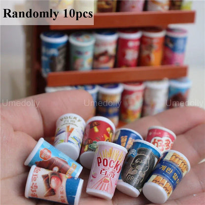 1/6 Miniature Dollhouse Supermarket Set – Mini Snacks & Drinks for Blythe & BJD Dolls