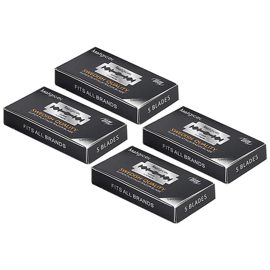 20 Pcs Double Edge Stainless Steel Razor Blades - Ultra-Sharp Safety Blades for Manual Shaving Razor