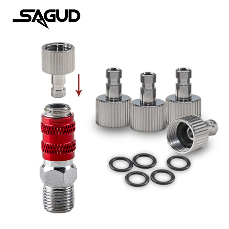 SAGUD Airbrush Quick Disconnect Kit – 1/8" Quick Release Fitting Adapter with 4 Extra Connectors for Hose & Airbrush Parts
