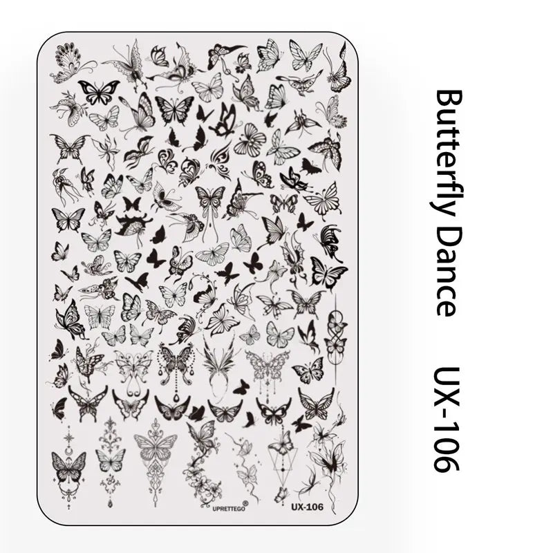 UX Serial 2 Stainless Steel Stamping Plate Template – Vintage Abstract Fabric Texture Pattern for Nail Art, Floral Lace, Xmas & Halloween Designs (UX52)