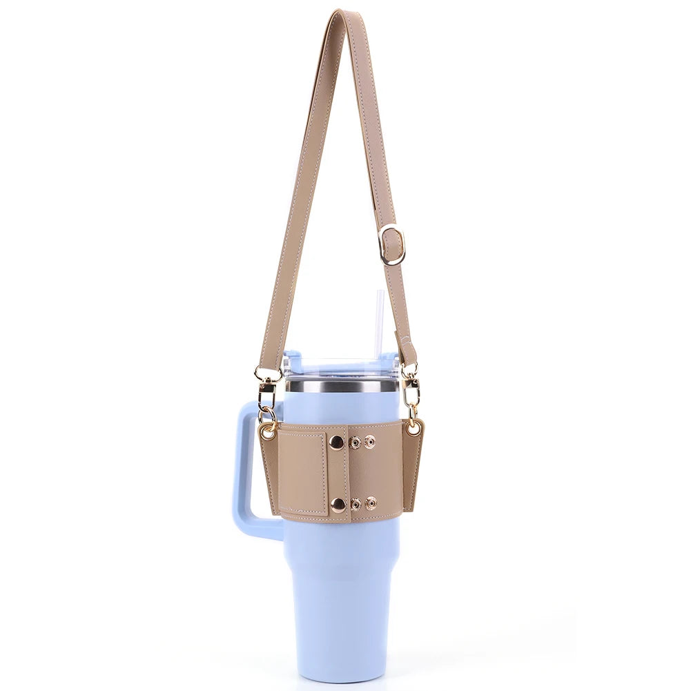 Water Bottle Carrier with Adjustable Strap – Sling Holder for Stanley 30oz & 40oz Tumbler Accessory