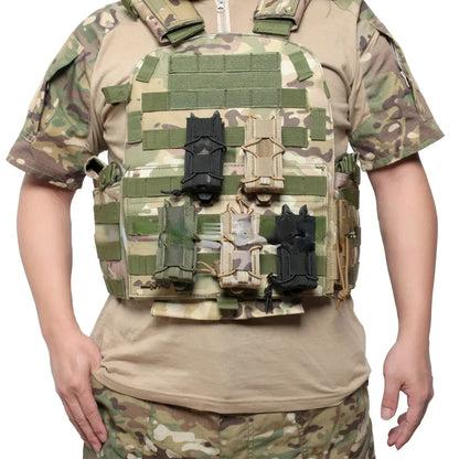 Tactical Molle Magazine Pouch - 9MM Pistol Mag & Flashlight Holder