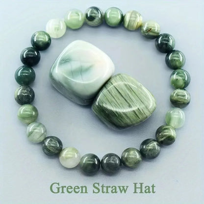 8MM Natural Epidote Zoisite & Lava Stone Bead Bracelet - Tiger Eye & Quartz Jewelry for Women