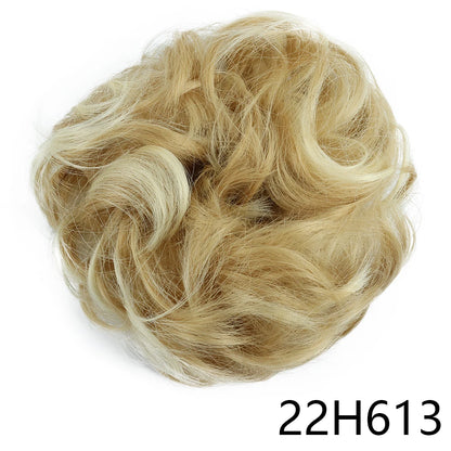 Synthetic Wavy Hair Bun Wig – Elastic Rubber Scrunchie Curly Ponytail Hair Extension for Ladies