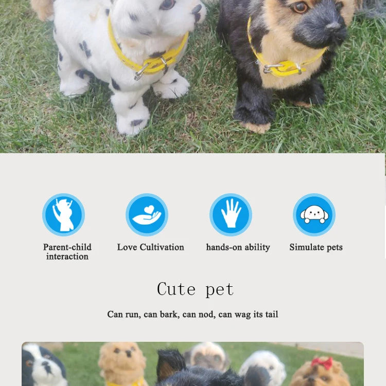 Simulation Electric Pet Dog Toy - Voice Control, Walking & Nodding Plush Robot with Music for Kids