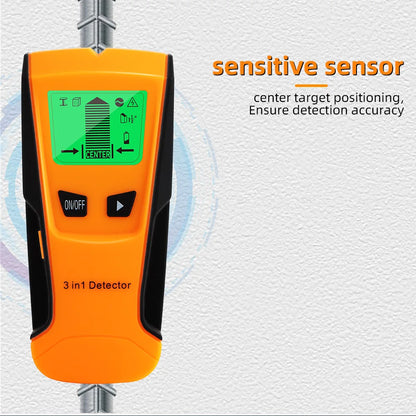 3-in-1 Wall Metal Detector – Professional Deep Scan for Metal, Wood Studs, AC Voltage & Live Wires