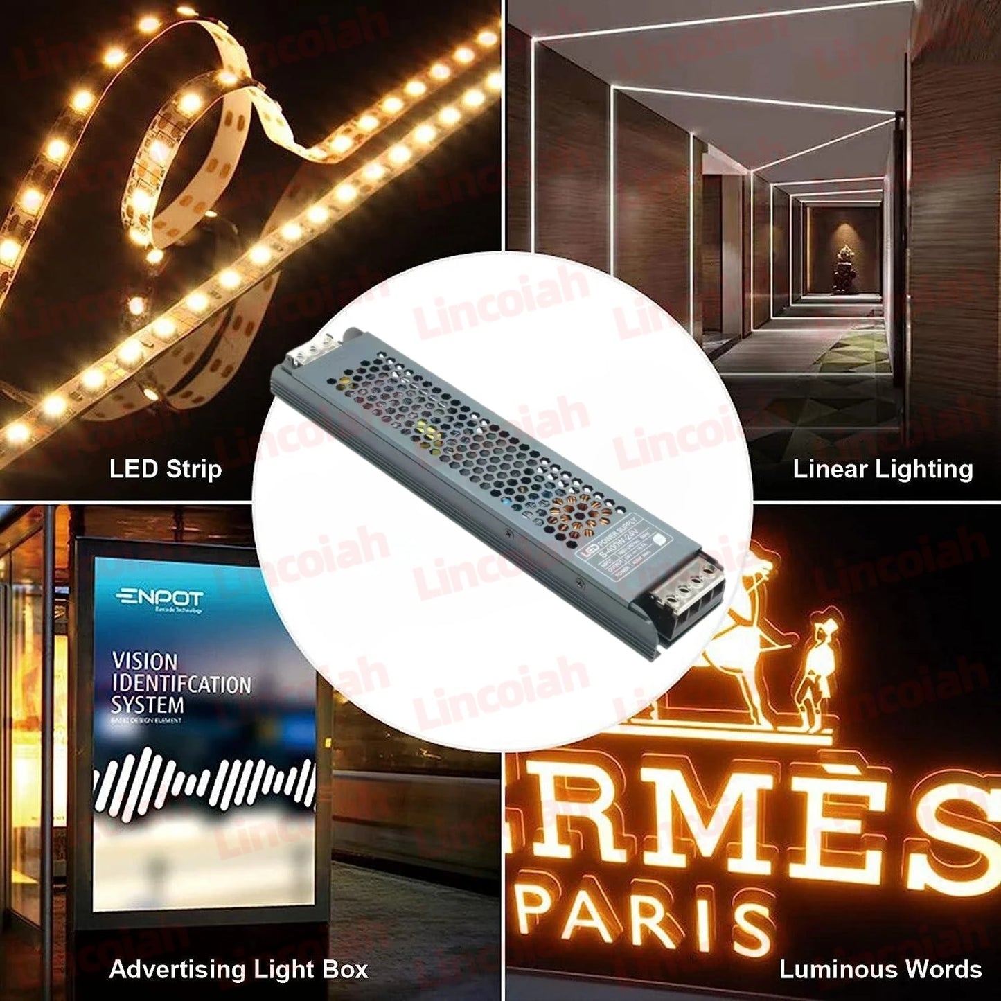 LED Power Supply Adapter - DC 12V 24V Transformer Driver for 60W-400W Lighting Systems