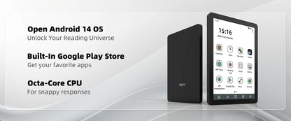 Bigme B6 6" E-Book Reader – E-Ink Display, 36-Level Front Light, Android 14, 4+64GB, Google Play
