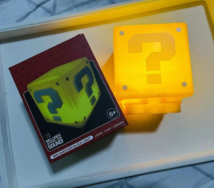 Super Mario Bros Lamp - 8cm Question Mark Brick Music Night Light with Sound, USB Charging Desk Light for Kids, Gifts, and Toys