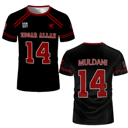 Foxhole Court Lacrosse Jersey - 3D Edgar Allan Ravens Cosplay T-Shirt for Kids and Fans