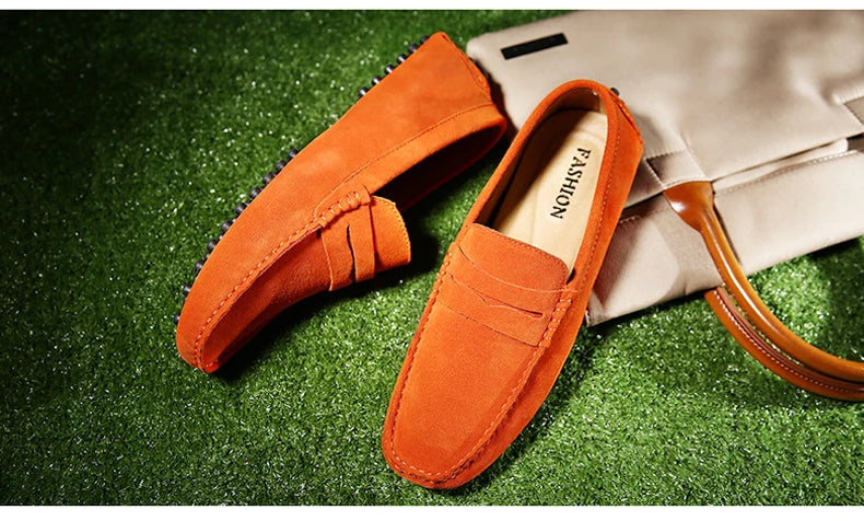 Men's High-Quality Leather Loafers – Casual Moccasins Slip-On Flats, Fashion Driving Shoes, Size 38-49