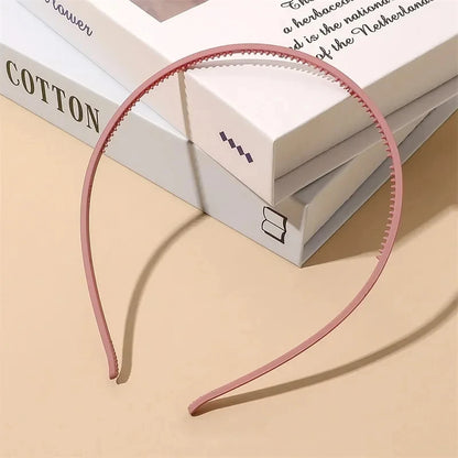 Elegant Non-Slip Toothed Hair Hoop – Thin Plastic Bezel Headband for Women & Girls