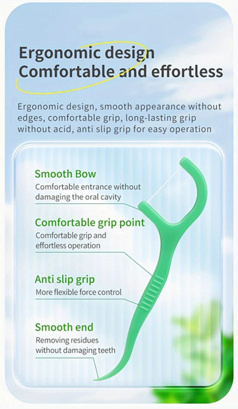300PCS/150PCS/50PCS Mint Floss Sticks - Interdental Cleaning Tools for Fresh Oral Care