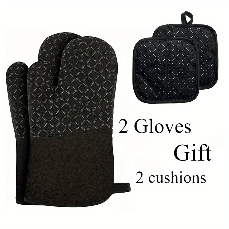 Anti-Scald Heat-Resistant Gloves – Thickened Non-Slip Microwave & Oven Mitts for Baking, Pastry & Candy Making