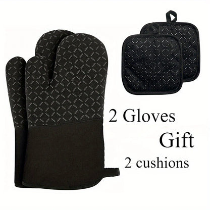 Anti-Scald Heat-Resistant Gloves – Thickened Non-Slip Microwave & Oven Mitts for Baking, Pastry & Candy Making