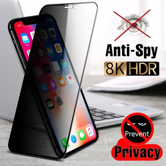 8K Full Cover Privacy Screen Protector for iPhone 8–15 Pro Max, XR, XS Max – Anti-Spy Tempered Glass for iPhone 16 Pro
