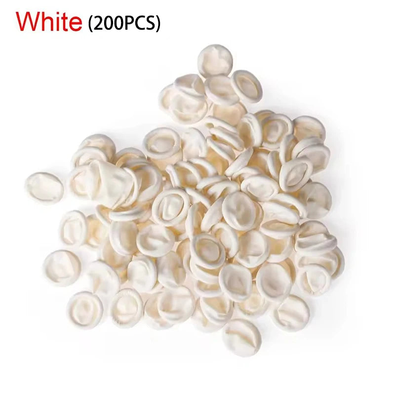 100PCS Disposable Finger Cots – Powder-Free Anti-Slip Latex Finger Protectors for Beauty, Tattoo & Hairdressing Use