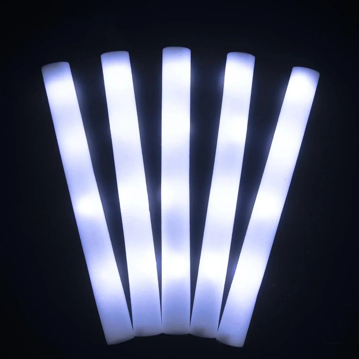 10/20PCS White LED Foam Sticks – 48cm Light-Up Glow Batons with 3 Flashing Modes for Party & Glow-in-the-Dark Events