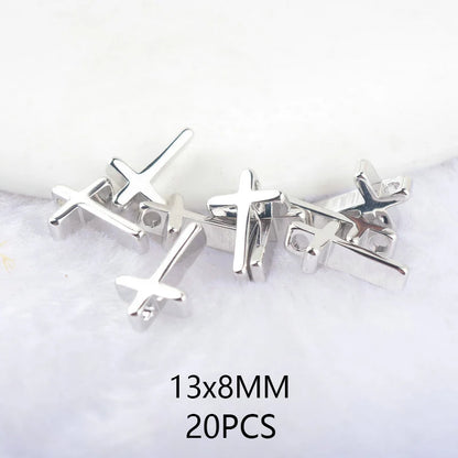 24K Champagne Gold Cross Charms - Small Brass DIY Jewelry Pendants & Craft Accessories
