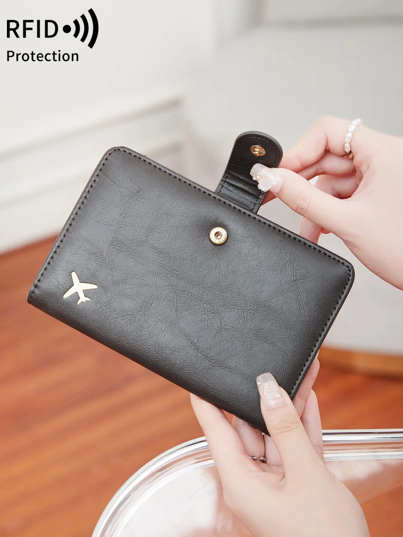 Minimalist RFID Passport Clip Multifunctional PU Leather Wallet – ID & Credit Card Holder Travel Accessory