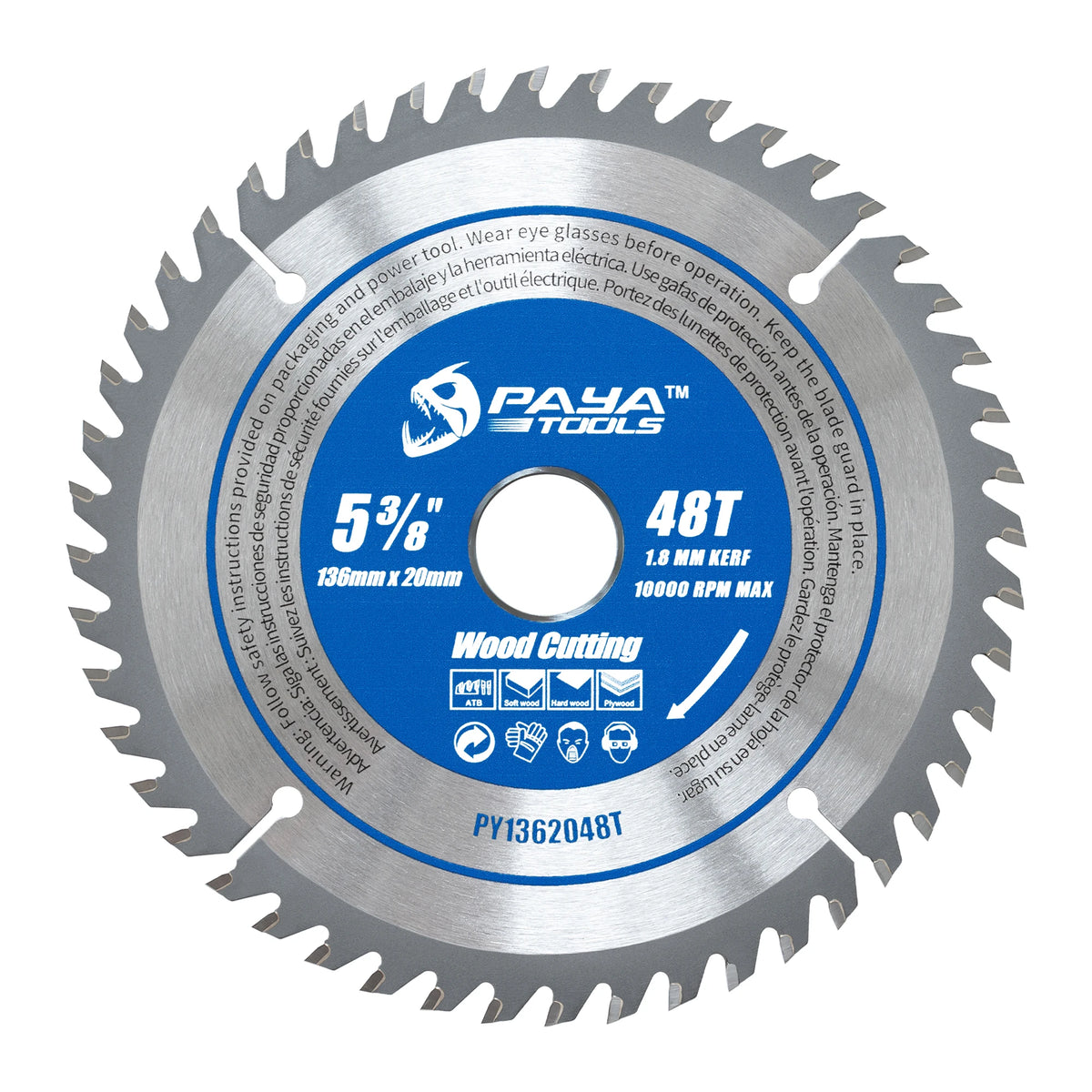 PAYA TCT Circular Saw Blade - ATB Framing Blade for Wood Cutting, TÜV Rheinland Tested & Certified