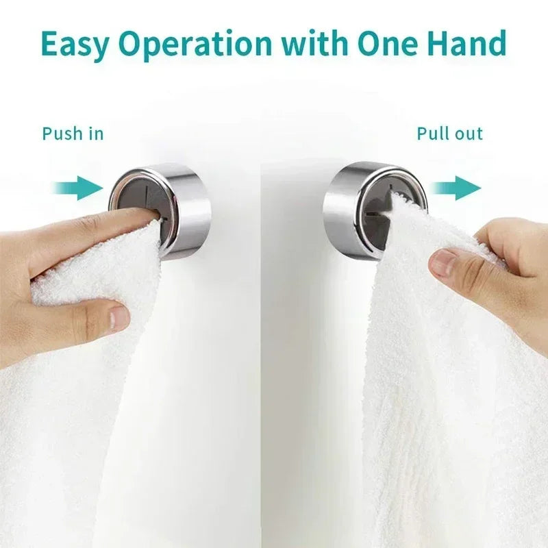 Self-Adhesive Towel Plug Holder: Wall-Mounted Bathroom and Kitchen Organizers with Towel Hooks and Storage Rack (4/1Pcs)