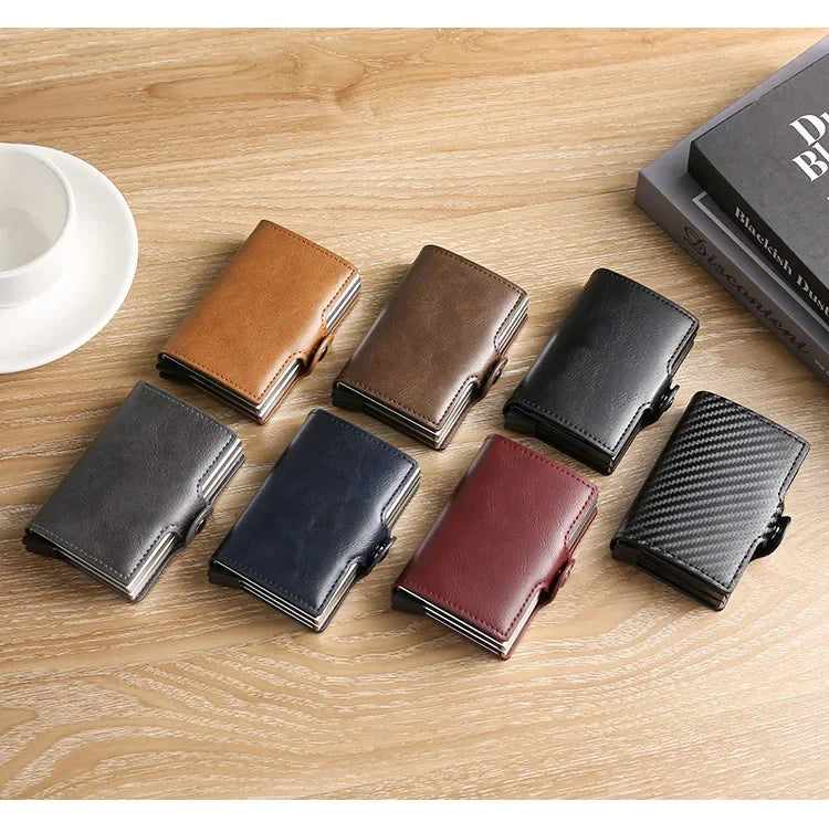 Large Capacity Double Layer RFID Blocking Carbon Fiber Wallet – Men’s Anti-Theft Credit & ID Card Holder Case