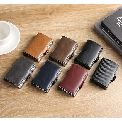 Large Capacity Double Layer RFID Blocking Carbon Fiber Wallet – Men’s Anti-Theft Credit & ID Card Holder Case