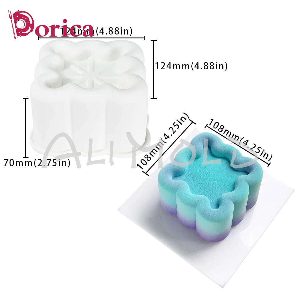 Dorica Silicone Baking Mold — Round, Heart, Star & Square Bento Cake, Chocolate, Mousse, Soap & Candle Moulds for Kitchen Bakeware