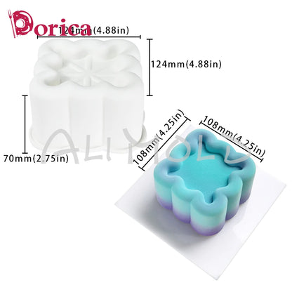 Dorica Silicone Baking Mold — Round, Heart, Star & Square Bento Cake, Chocolate, Mousse, Soap & Candle Moulds for Kitchen Bakeware