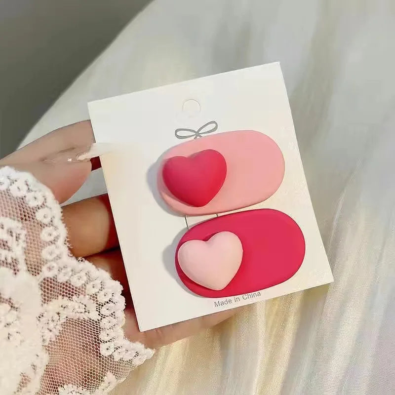Cute Love Acrylic Hair Clips –  Frosted Barrettes for Girls Fashion Hair Accessories & Trendy Jewelry Pins