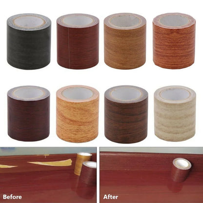 Wood Grain Skirting Repair Tape - 5M Self-Adhesive Furniture Renovation Wall & Floor Trim Sticker