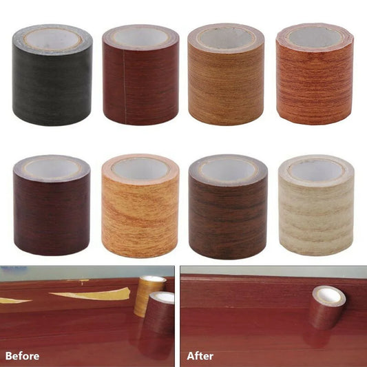 Wood Grain Skirting Repair Tape - 5M Self-Adhesive Furniture Renovation Wall & Floor Trim Sticker
