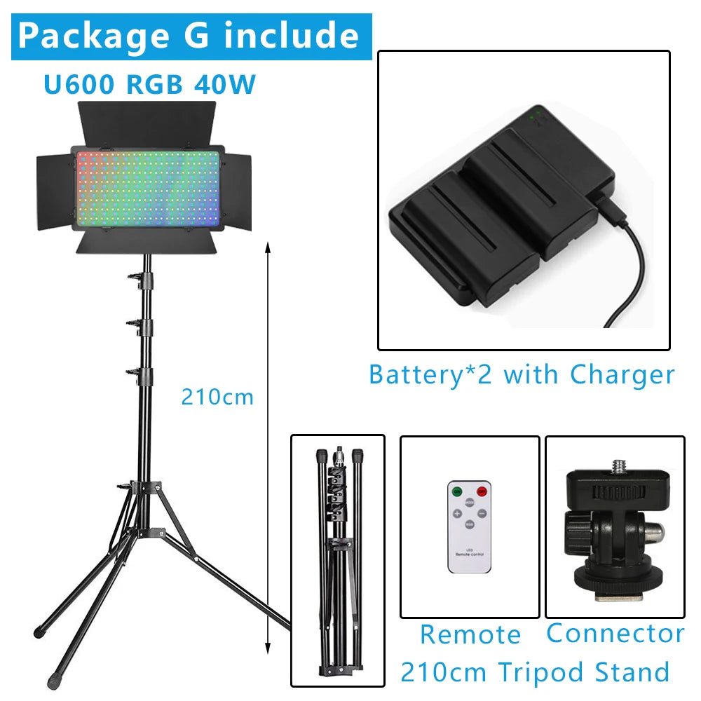 U800 RGB LED Photo Studio Light – Video Recording Panel Lamp for YouTube, TikTok & Live Streaming