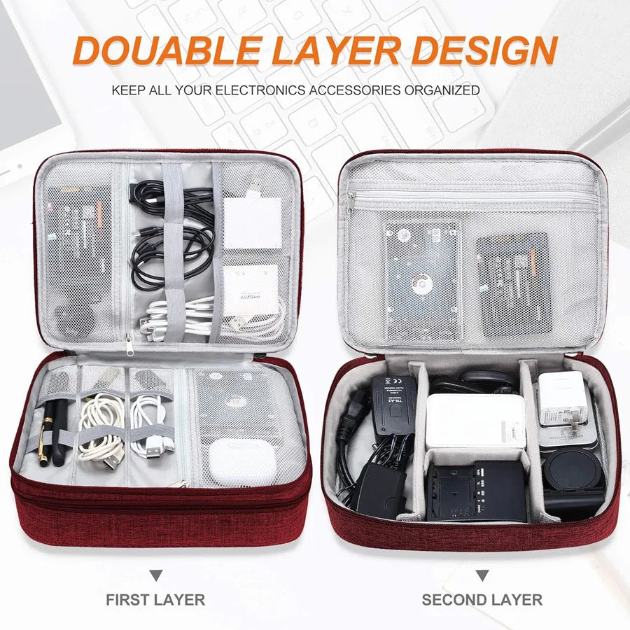 Portable Digital Storage Bag – Waterproof USB Cable Organizer Pouch for Electronics & Accessories