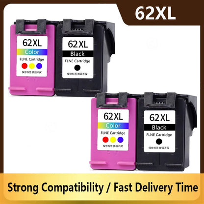 62XL High Yield Ink Cartridge for HP 62XL Compatible for HP Envy 5540 5640 7640 5646 5541 5740 5742 5745 200 250 Printer Replacement Ink Cartridge