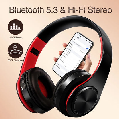CATASSU Over-Ear Bluetooth Headphones – Wireless Stereo Headset with Mic & Soft Leather Earmuffs for PC, TV, Cell Phones